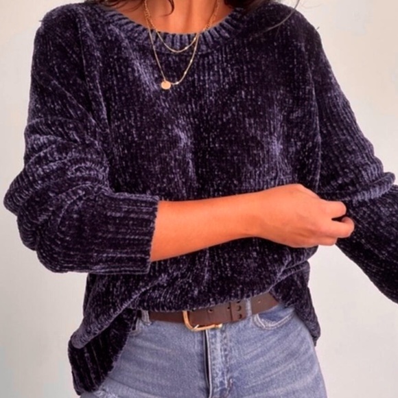 Like New Orvis Chenille Sweater Deep Plum Size XL - Picture 1 of 8
